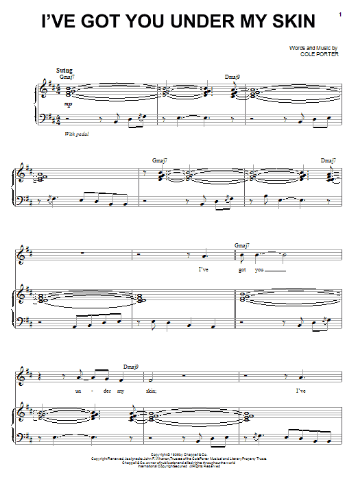 Steve Tyrell I've Got You Under My Skin sheet music notes and chords arranged for Piano & Vocal
