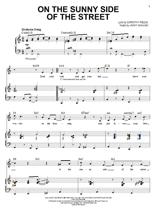 Steve Tyrell On The Sunny Side Of The Street sheet music notes and chords arranged for Piano & Vocal