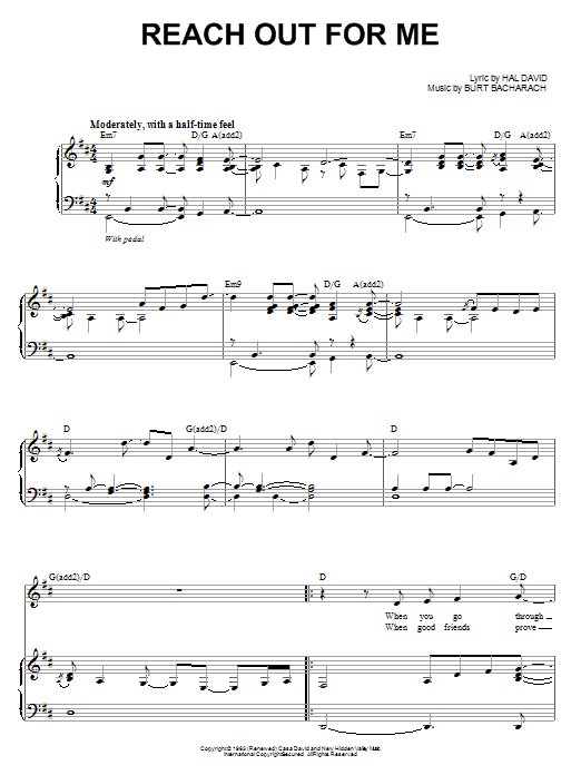 Steve Tyrell Reach Out For Me sheet music notes and chords arranged for Piano & Vocal