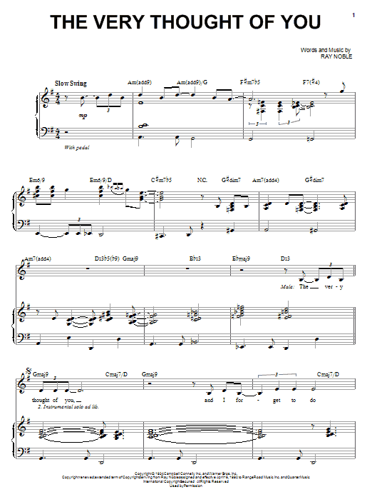 Steve Tyrell The Very Thought Of You sheet music notes and chords arranged for Piano & Vocal