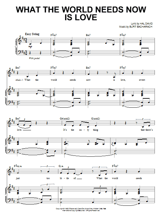 Steve Tyrell What The World Needs Now Is Love sheet music notes and chords arranged for Piano & Vocal