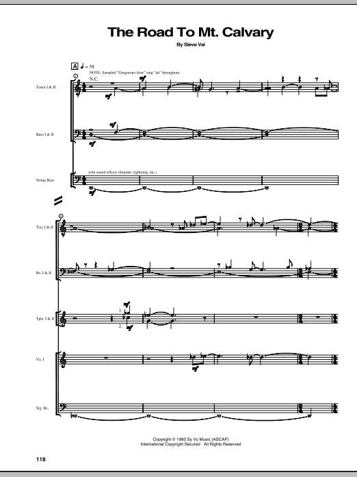 Steve Vai The Road To Mt. Calvary sheet music notes and chords arranged for Guitar Tab
