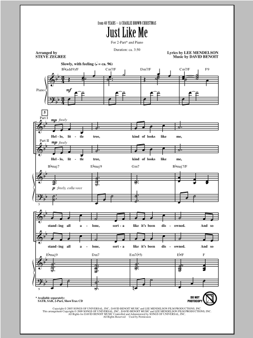 Steve Zegree Just Like Me sheet music notes and chords arranged for SATB Choir