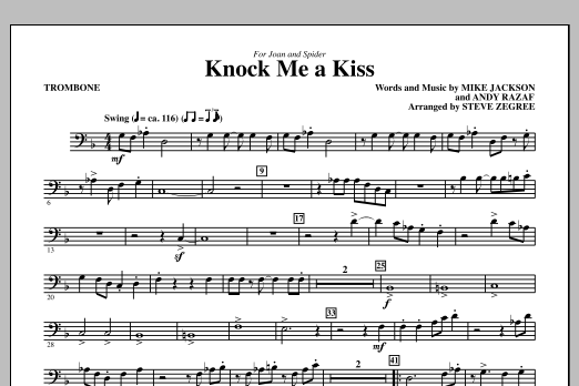 Steve Zegree Knock Me A Kiss - Trombone sheet music notes and chords arranged for Choir Instrumental Pak