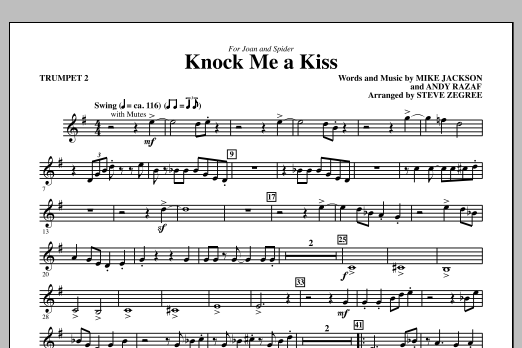 Steve Zegree Knock Me A Kiss - Trumpet 2 sheet music notes and chords arranged for Choir Instrumental Pak