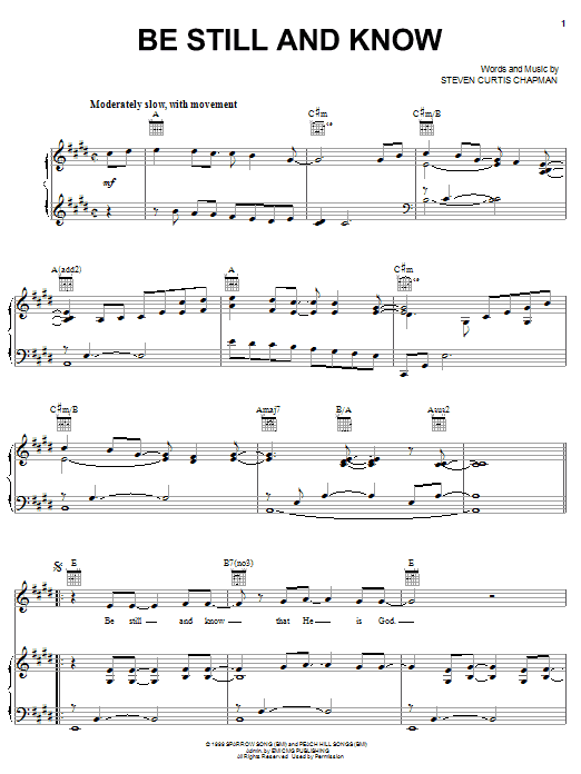 Steven Curtis Chapman Be Still And Know sheet music notes and chords arranged for Guitar Chords/Lyrics