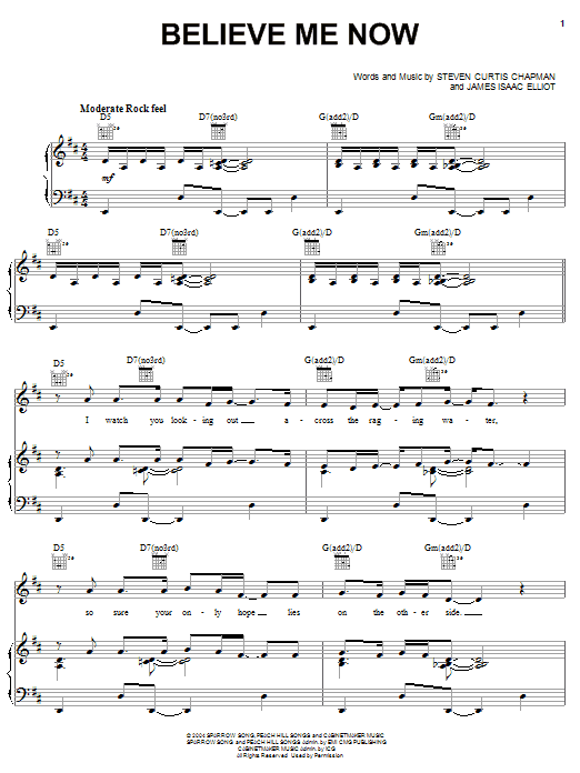 Steven Curtis Chapman Believe Me Now sheet music notes and chords arranged for Guitar Chords/Lyrics