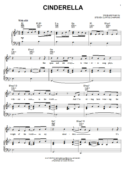 Steven Curtis Chapman Cinderella sheet music notes and chords arranged for Piano Solo