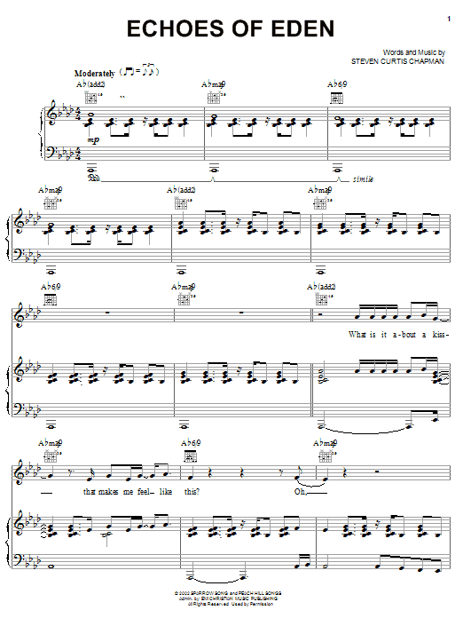 Steven Curtis Chapman Echoes Of Eden sheet music notes and chords arranged for Piano, Vocal & Guitar Chords (Right-Hand Melody)