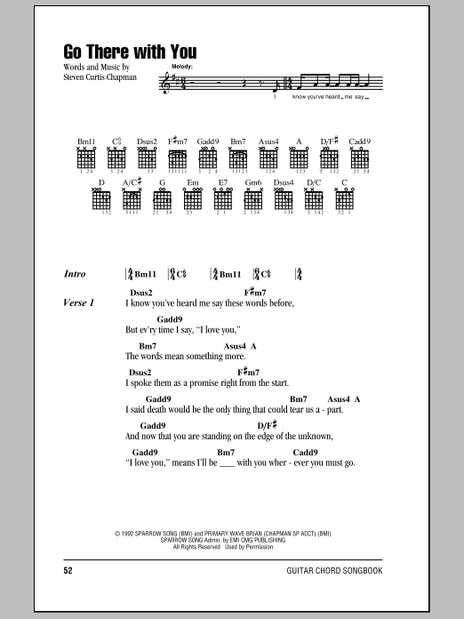 Steven Curtis Chapman Go There With You sheet music notes and chords arranged for Guitar Chords/Lyrics
