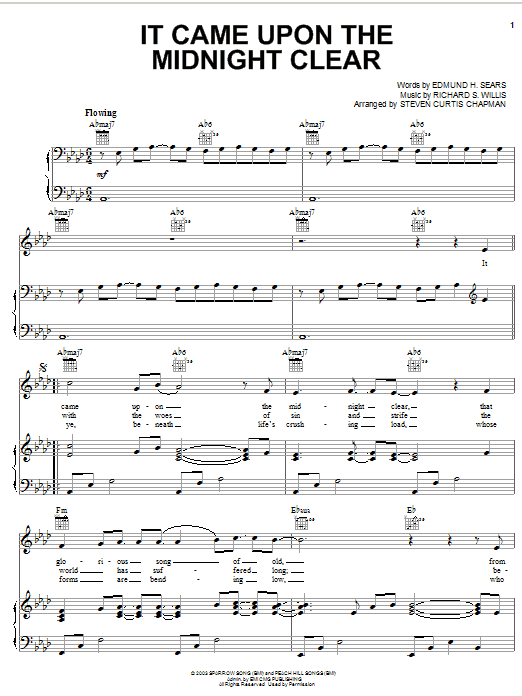 Steven Curtis Chapman It Came Upon A Midnight Clear sheet music notes and chords arranged for Piano, Vocal & Guitar Chords (Right-Hand Melody)