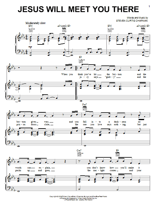 Steven Curtis Chapman Jesus Will Meet You There sheet music notes and chords arranged for Piano, Vocal & Guitar Chords (Right-Hand Melody)