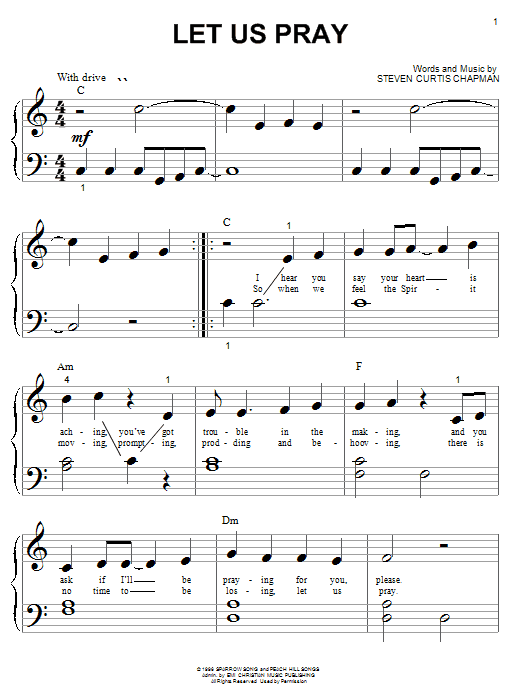 Steven Curtis Chapman Let Us Pray sheet music notes and chords arranged for Easy Guitar
