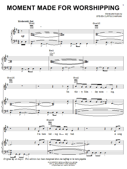 Steven Curtis Chapman Moment Made For Worshipping sheet music notes and chords arranged for Piano, Vocal & Guitar Chords (Right-Hand Melody)