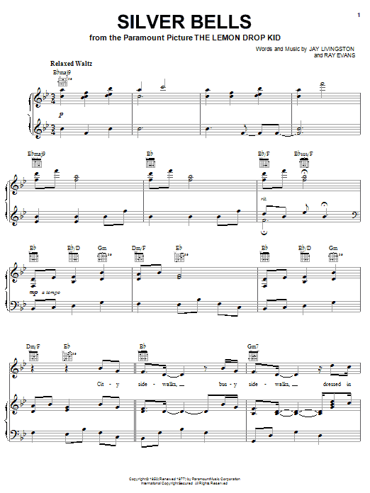 Steven Curtis Chapman Silver Bells sheet music notes and chords arranged for Piano, Vocal & Guitar Chords (Right-Hand Melody)