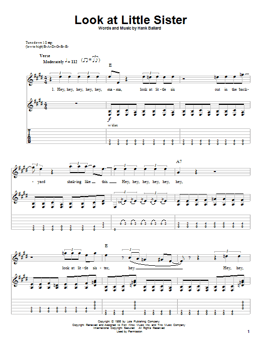 Stevie Ray Vaughan Look At Little Sister sheet music notes and chords arranged for Guitar Tab (Single Guitar)