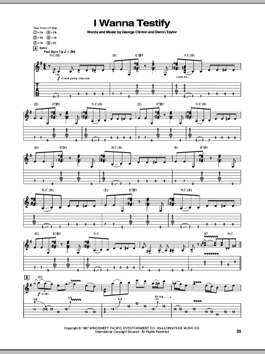 Stevie Ray Vaughan Testify sheet music notes and chords arranged for Guitar Tab