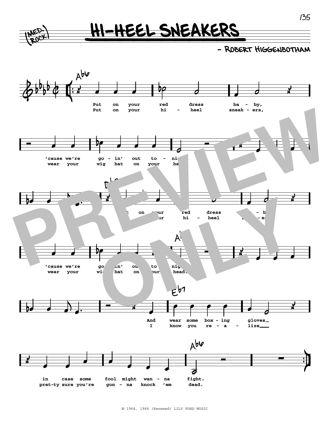 Stevie Wonder Hi-Heel Sneakers (Low Voice) sheet music notes and chords arranged for Real Book – Melody, Lyrics & Chords
