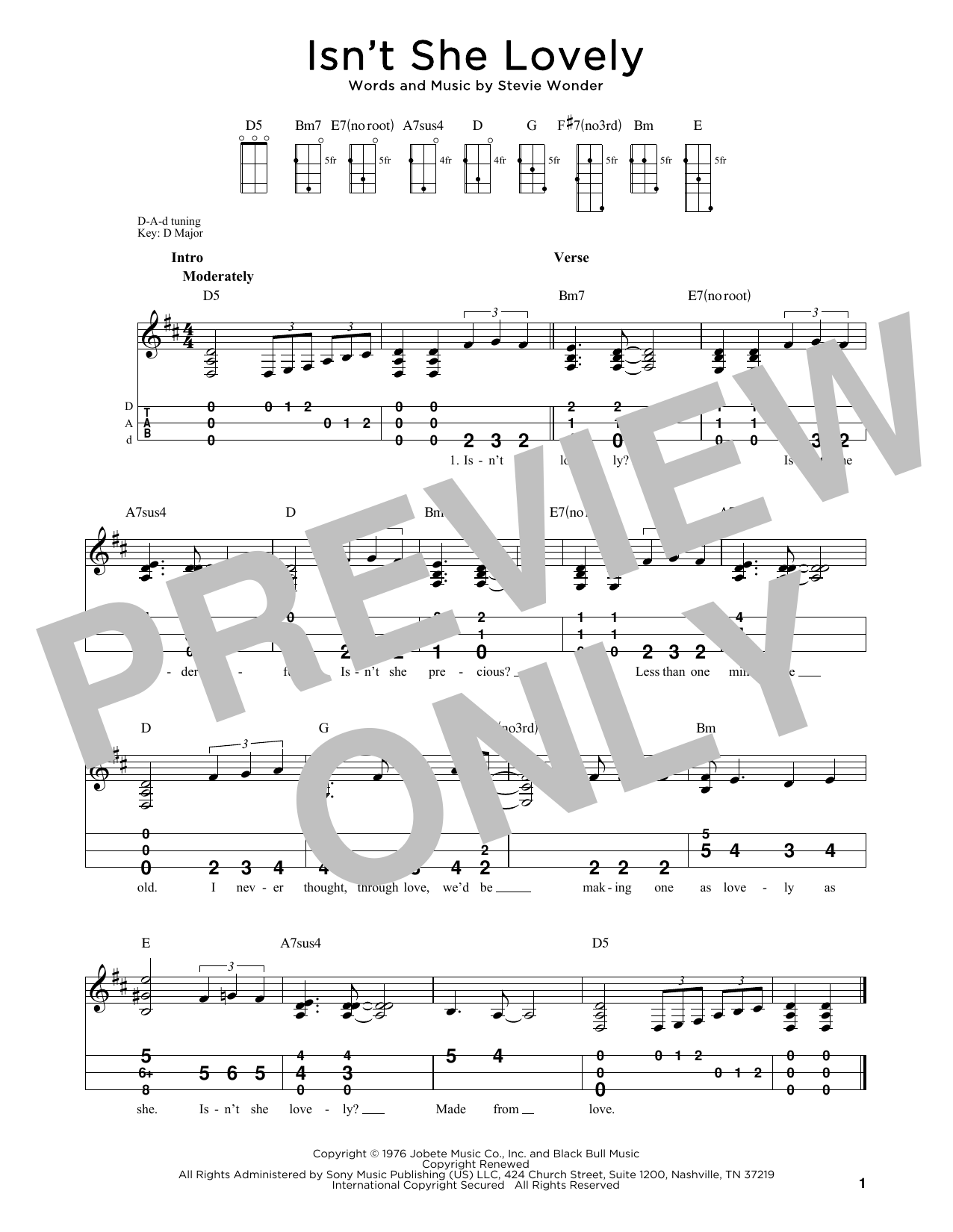 Stevie Wonder Isn't She Lovely (arr. Steven B. Eulberg) sheet music notes and chords arranged for Dulcimer