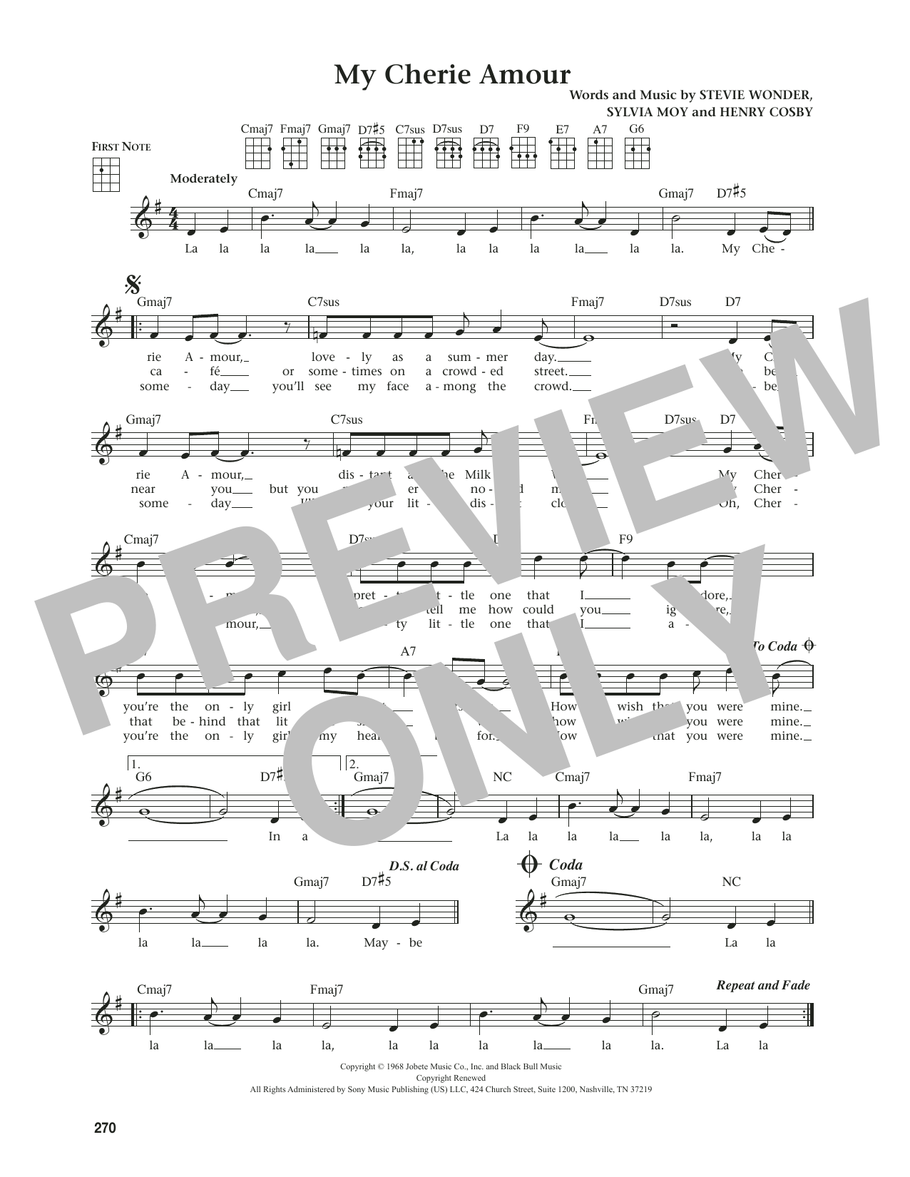 Stevie Wonder My Cherie Amour (from The Daily Ukulele) (arr. Jim Beloff) sheet music notes and chords arranged for Ukulele