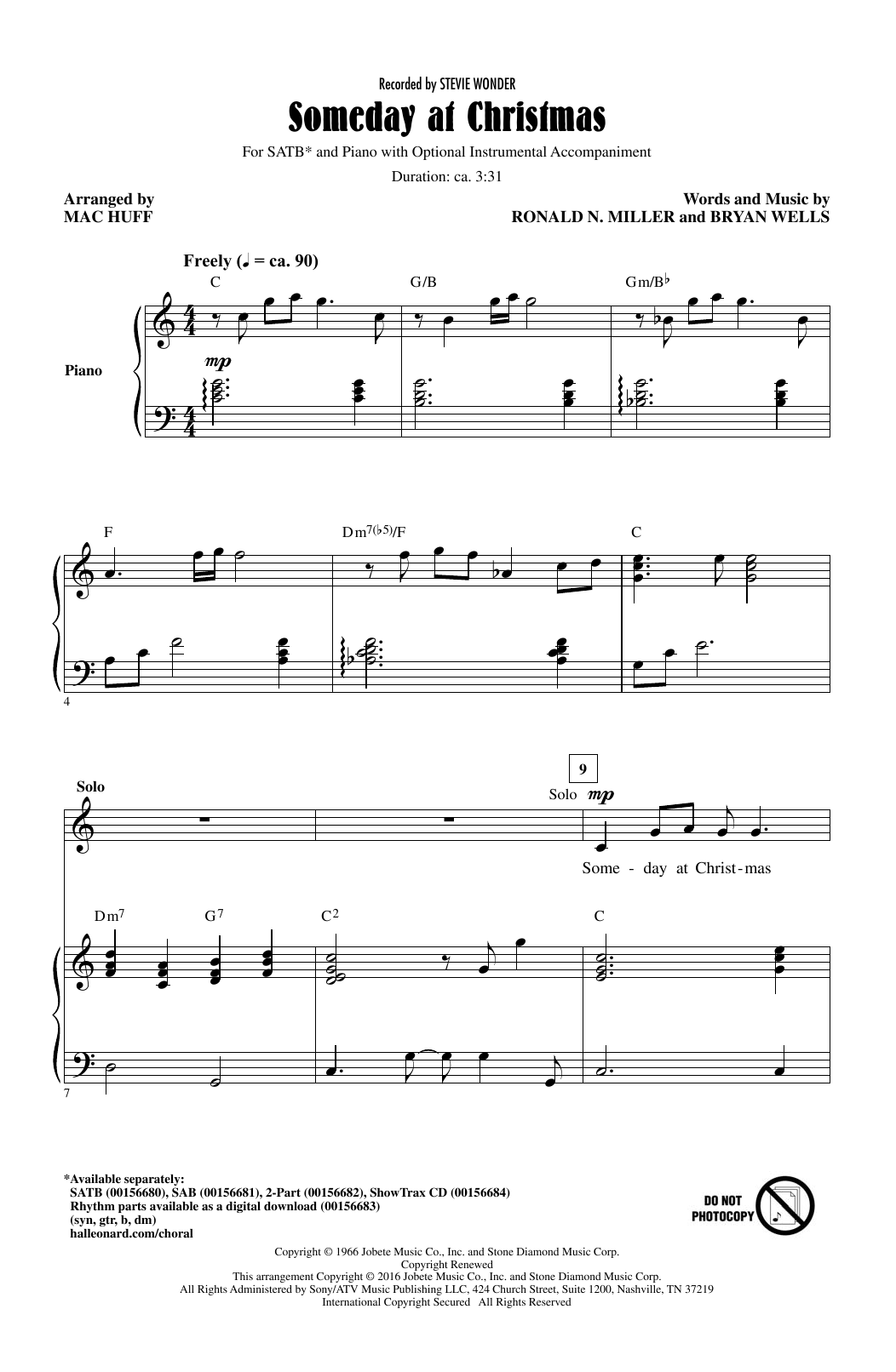 Stevie Wonder Someday At Christmas (arr. Mac Huff) sheet music notes and chords arranged for 2-Part Choir