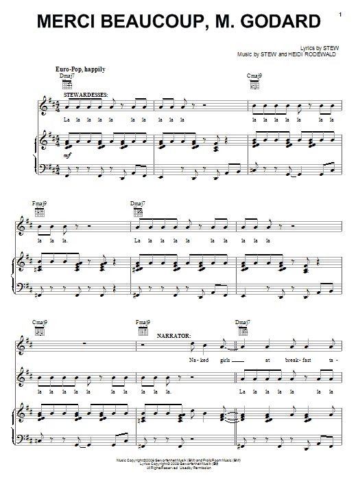 Stew Merci Beaucoup, M. Godard sheet music notes and chords arranged for Piano, Vocal & Guitar Chords (Right-Hand Melody)
