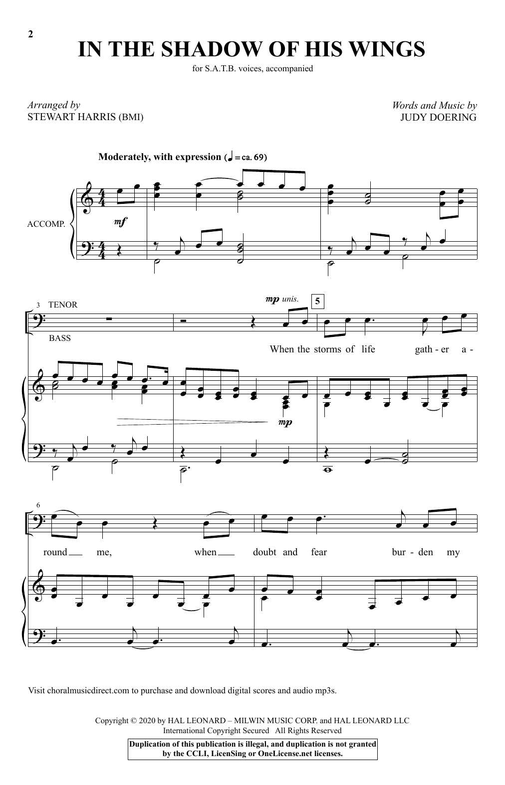 Stewart Harris In The Shadow Of His Wings (arr. Stewart Harris) sheet music notes and chords arranged for SATB Choir