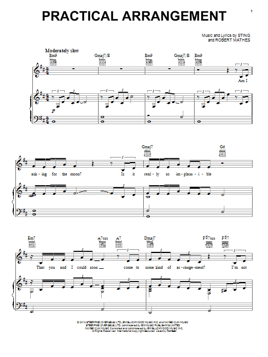 Sting Practical Arrangement sheet music notes and chords arranged for Piano, Vocal & Guitar Chords (Right-Hand Melody)