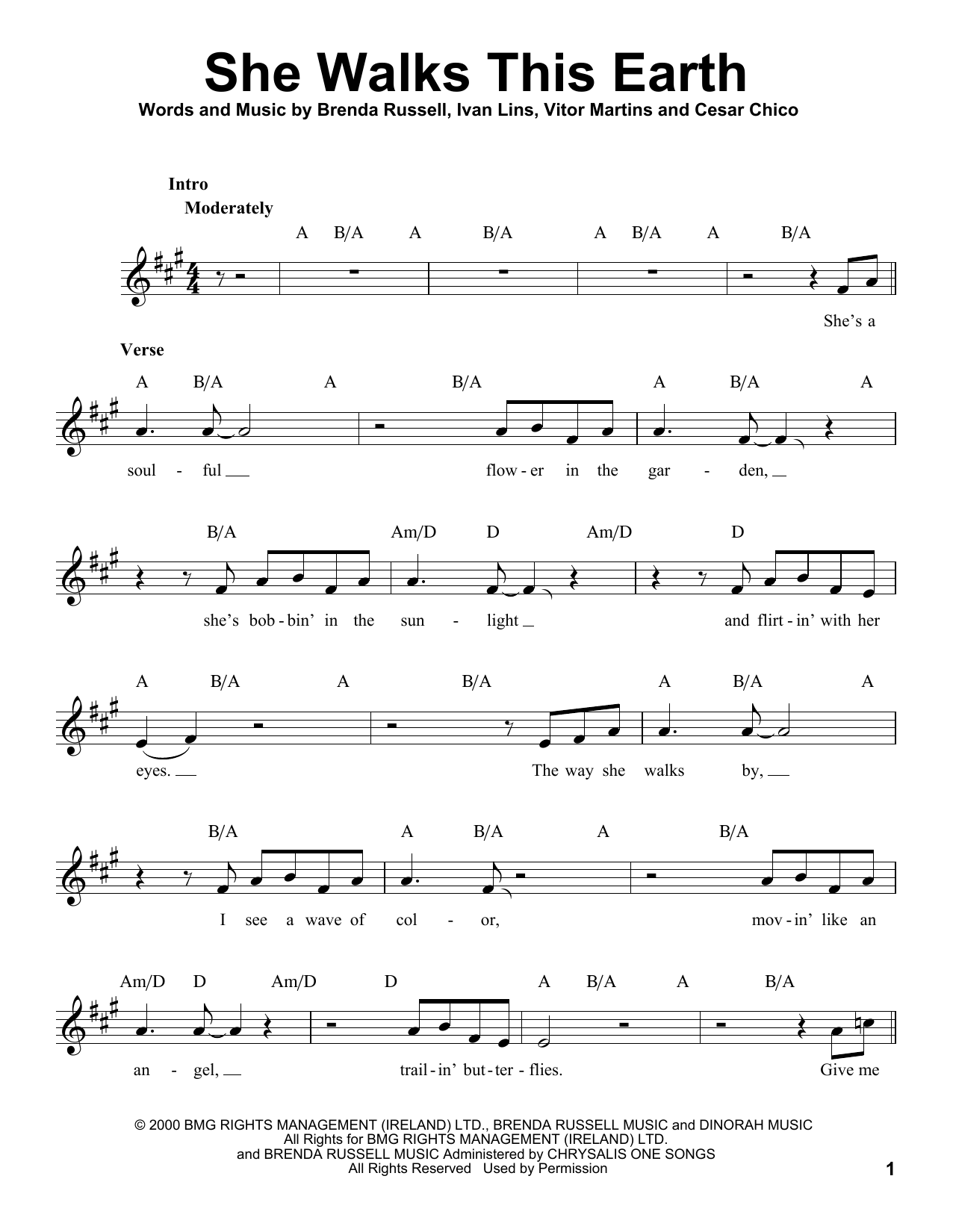 Sting She Walks This Earth sheet music notes and chords arranged for Pro Vocal