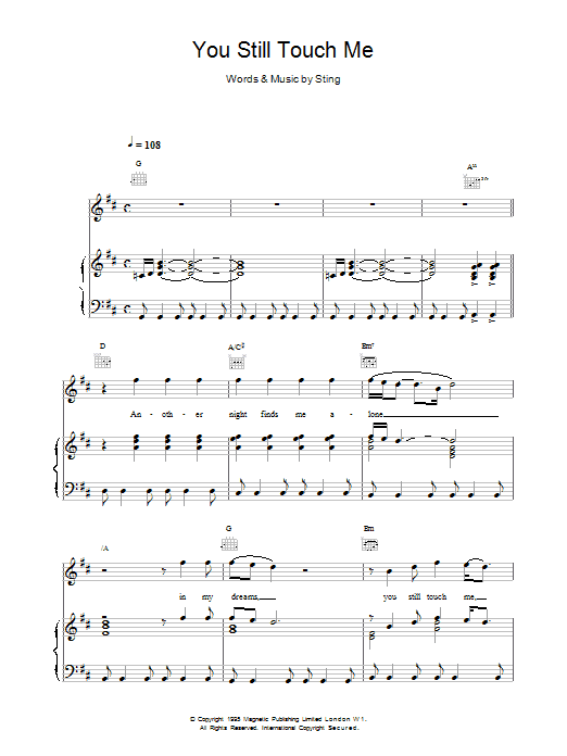 Sting You Still Touch Me sheet music notes and chords arranged for Guitar Chords/Lyrics