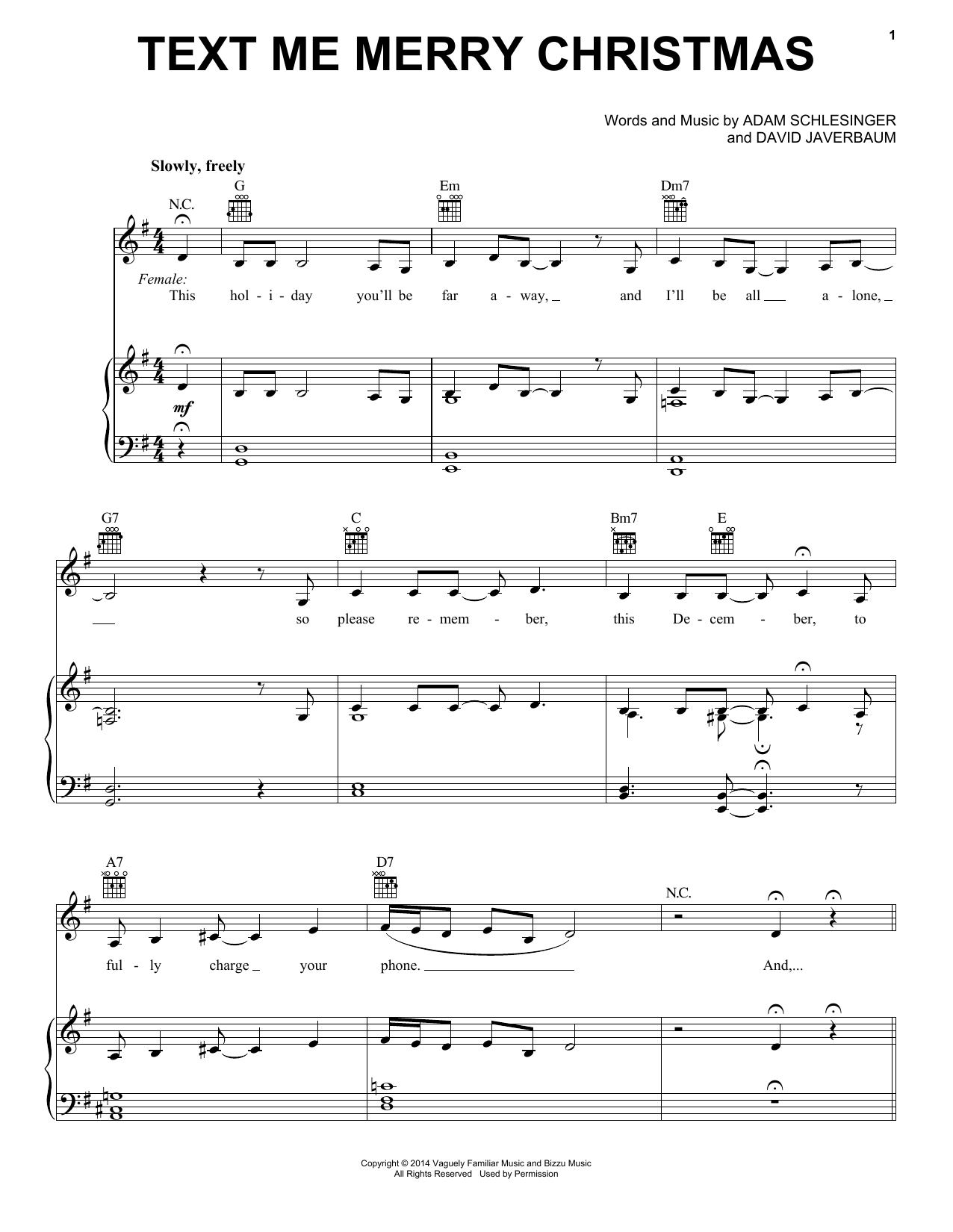 Straight No Chaser featuring Kristen Bell Text Me Merry Christmas sheet music notes and chords arranged for Piano, Vocal & Guitar Chords (Right-Hand Melody)