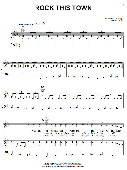Stray Cats Rock This Town sheet music notes and chords arranged for Easy Guitar