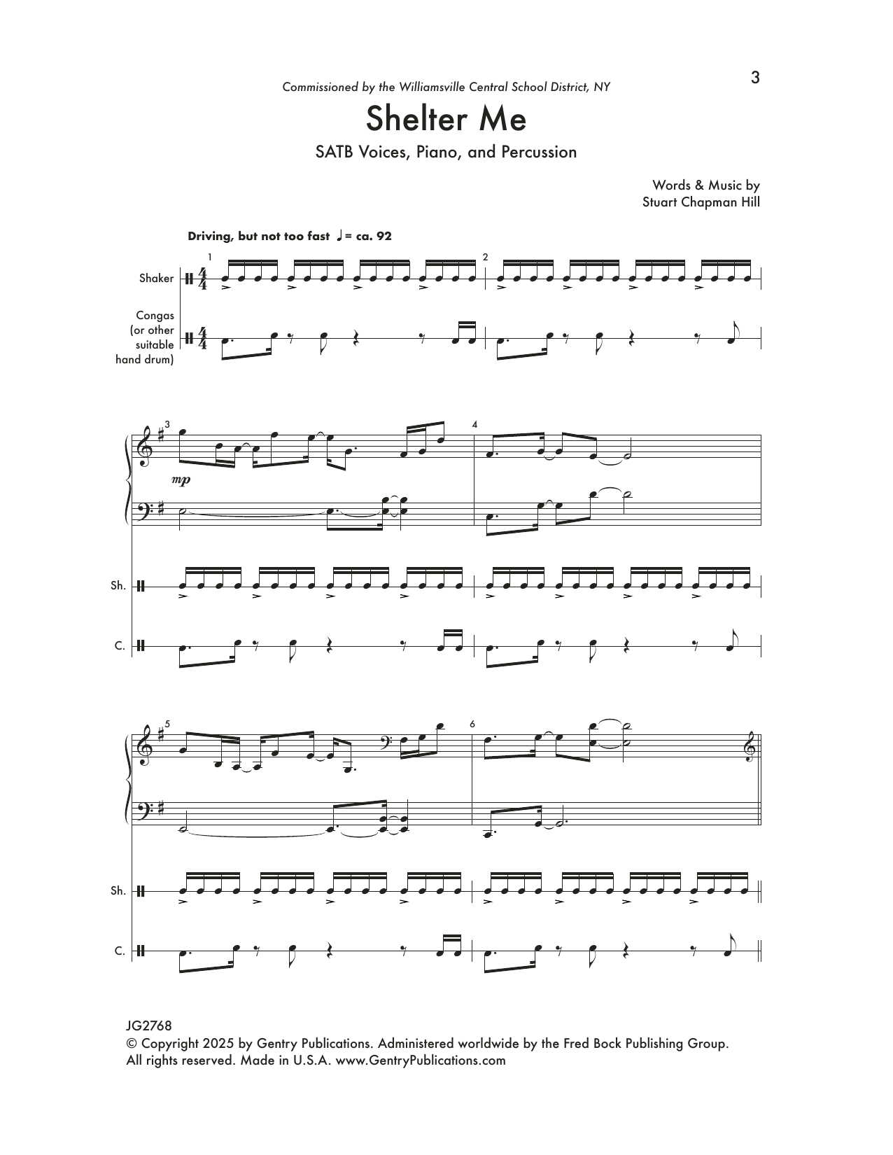 Stuart Chapman Hill Shelter Me sheet music notes and chords arranged for SATB Choir