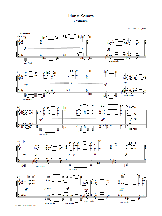 Stuart MacRae Piano Sonata, I Variation sheet music notes and chords arranged for Piano Solo
