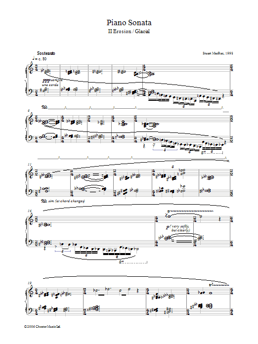 Stuart MacRae Piano Sonata, II Erosion/Glacial sheet music notes and chords arranged for Piano Solo