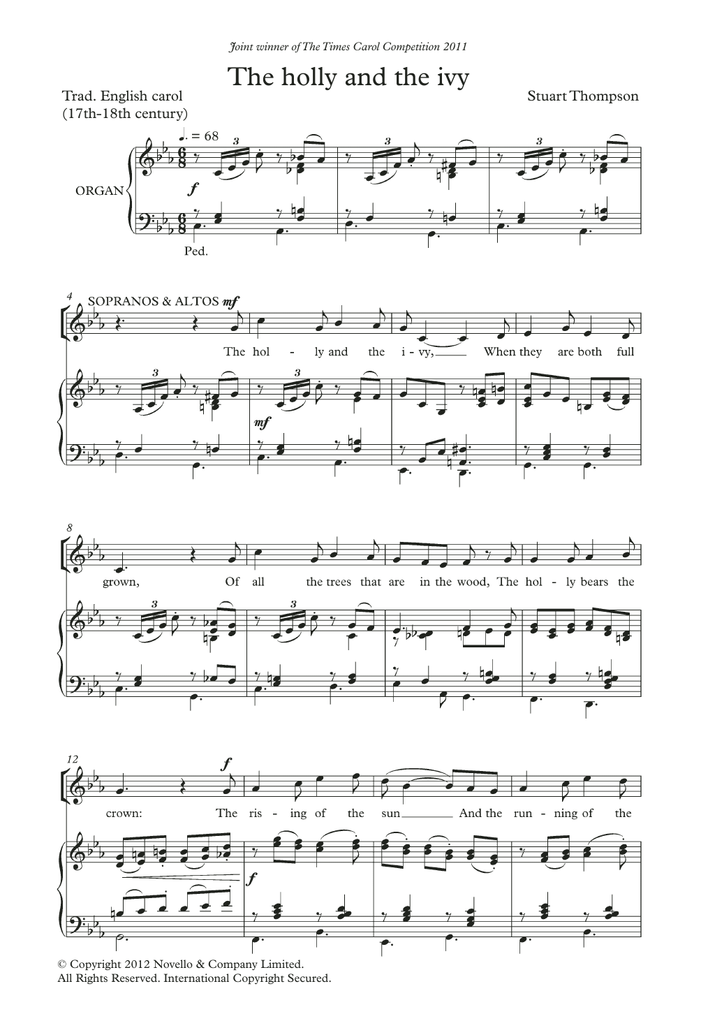 Stuart Thompson The Holly And The Ivy sheet music notes and chords arranged for SATB Choir