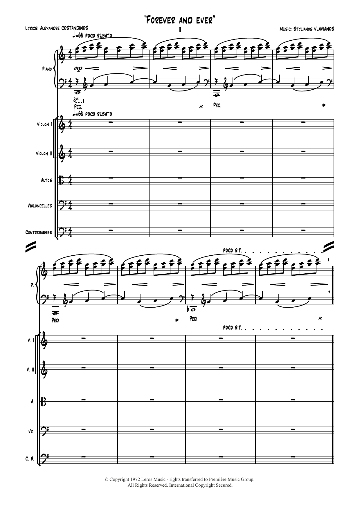 Stylianos Vlavianos Forever and Ever sheet music notes and chords arranged for Piano Solo