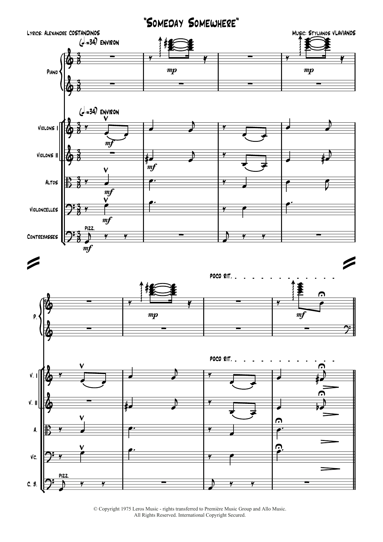 Stylianos Vlavianos Someday Somewhere sheet music notes and chords arranged for Piano Solo