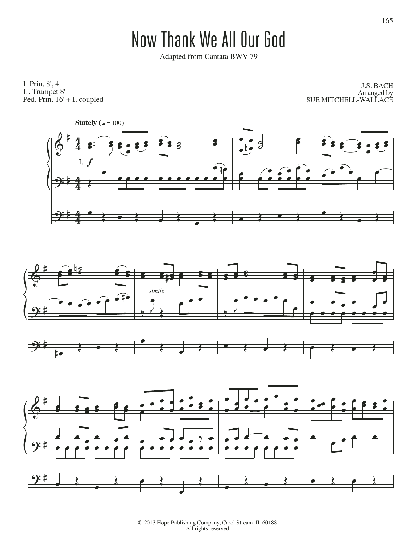 Sue Mitchell-Wallace Now We Thank We All Our God sheet music notes and chords arranged for Organ