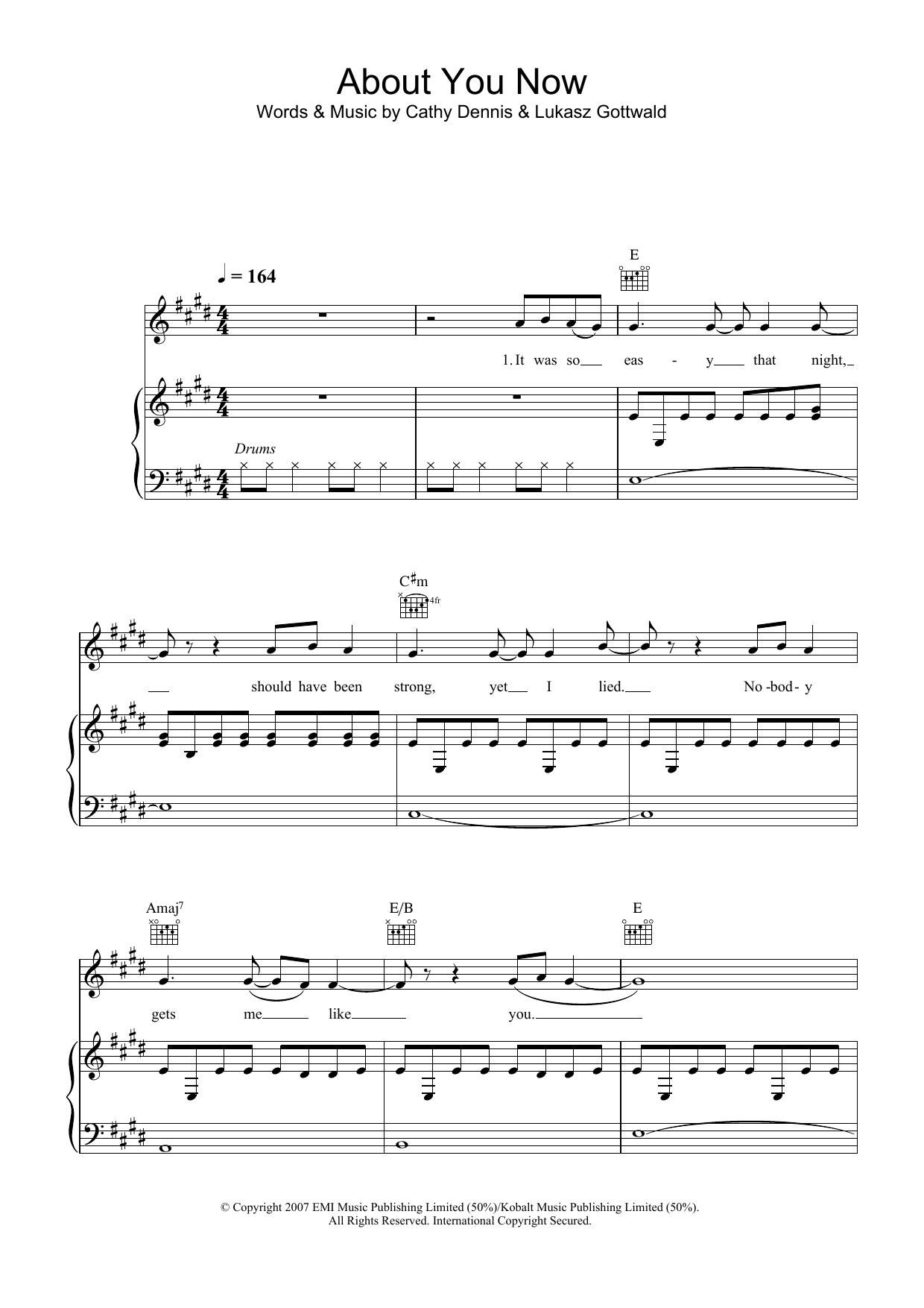 Sugababes About You Now sheet music notes and chords arranged for Beginner Piano