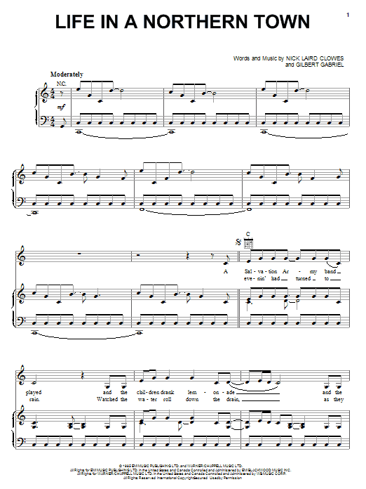 Sugarland featuring Little Big Town & Jake Owen Life In A Northern Town sheet music notes and chords arranged for Piano, Vocal & Guitar Chords (Right-Hand Melody)