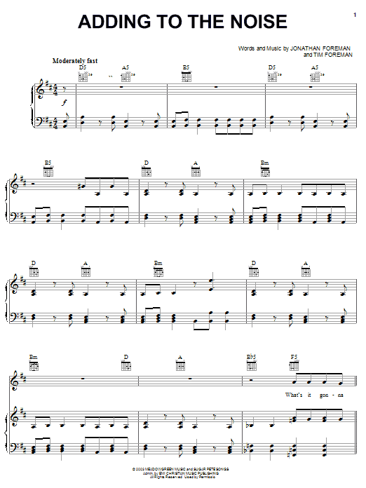 Switchfoot Adding To The Noise sheet music notes and chords arranged for Guitar Tab (Single Guitar)