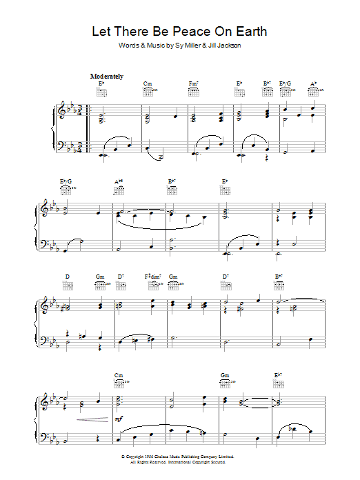 Sy Miller Let There Be Peace On Earth sheet music notes and chords arranged for Piano Solo
