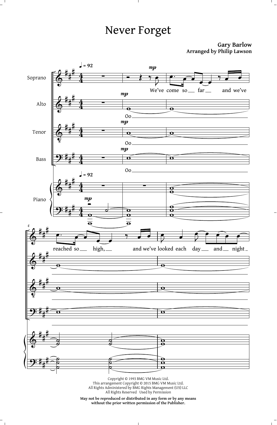 Take That Never Forget (arr. Philip Lawson) sheet music notes and chords arranged for SATB Choir