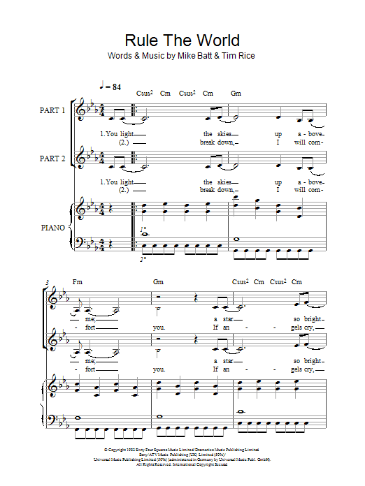 Take That Rule The World (arr. Rick Hein) sheet music notes and chords arranged for 2-Part Choir