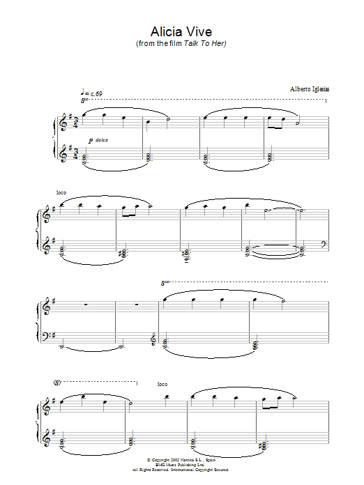 Talk To Her Alicia Vive sheet music notes and chords arranged for Piano Solo