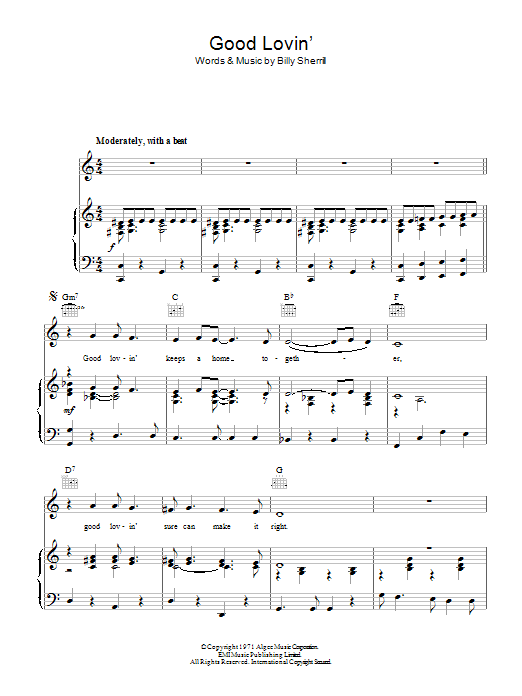 Tammy Wynette Good Lovin' (Makes It Right) sheet music notes and chords arranged for Piano, Vocal & Guitar Chords