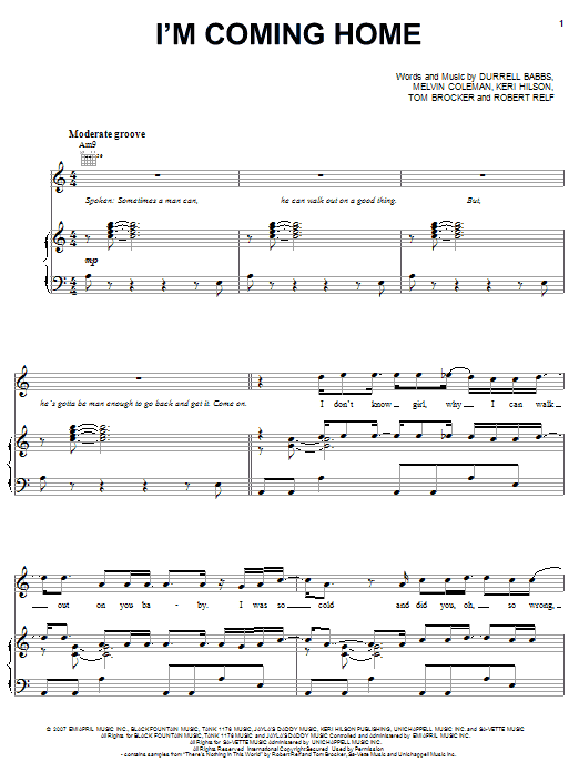 Tank I'm Coming Home sheet music notes and chords arranged for Piano, Vocal & Guitar Chords (Right-Hand Melody)