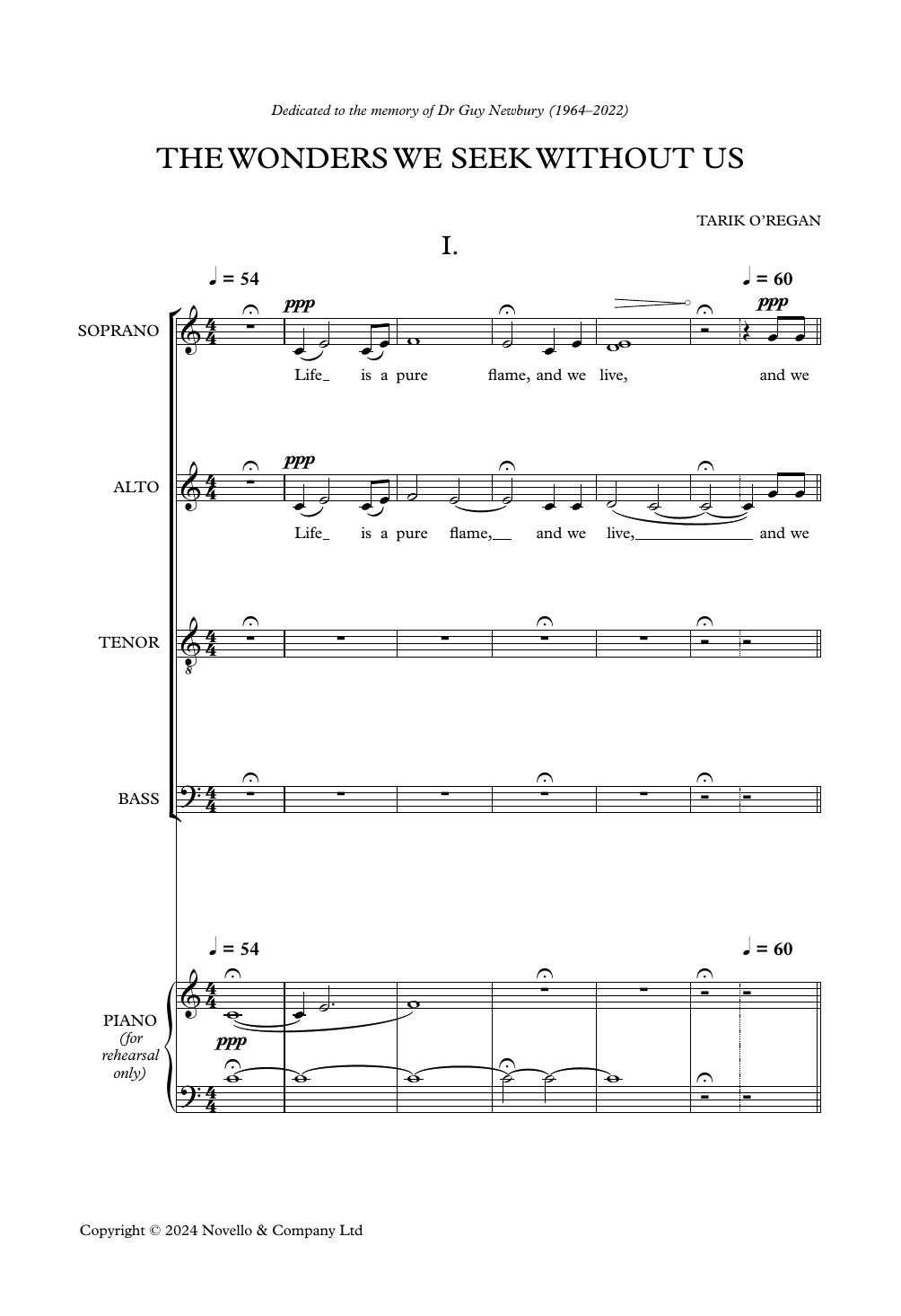 Tarik O'Regan The Wonders We Seek Without Us (Vocal Score) sheet music notes and chords arranged for SATB Choir