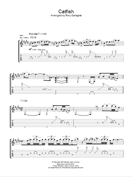 Taste Catfish sheet music notes and chords arranged for Guitar Tab
